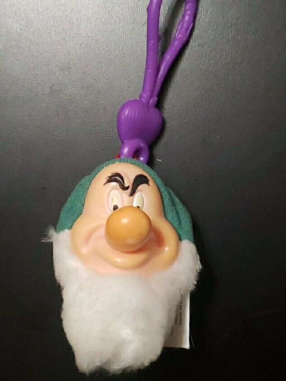 2001 McDonald's Happy Meal Snow White and Seven Dwarves GRUMPY Head Clip-On Toy